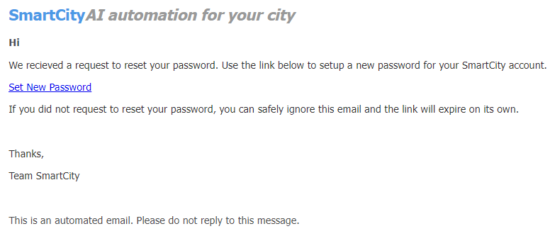 Mail for forgot password