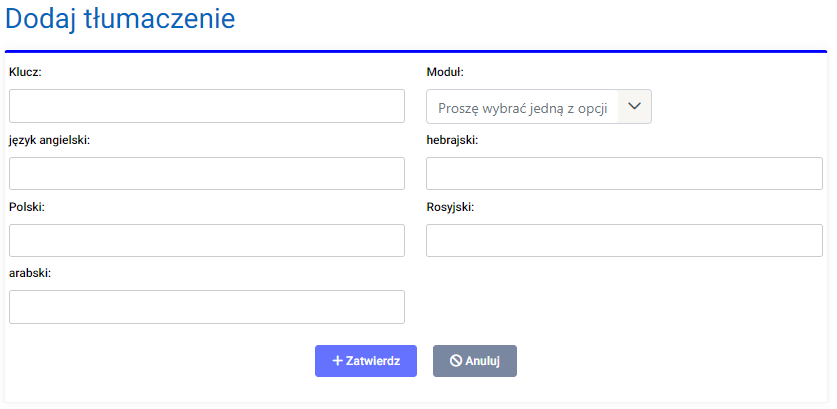 Dodaj tłumaczenie etykiet