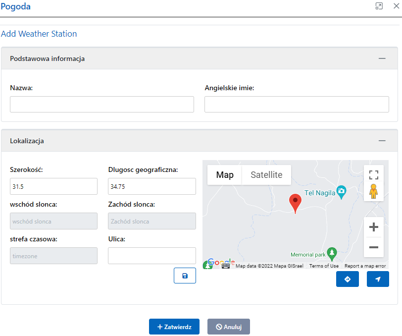 Dodaj stację pogodową