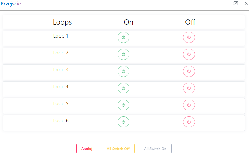 Włącz/wyłącz pętle